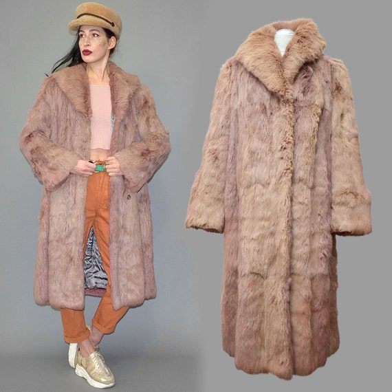 Vintage Pastel Pink Dyed Real Rabbit Fur Box Coat… - image 9