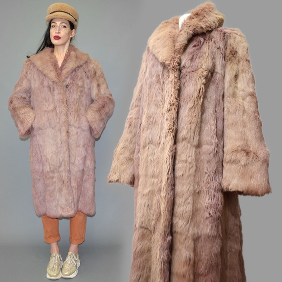 Vintage Pastel Pink Dyed Real Rabbit Fur Box Coat… - image 3