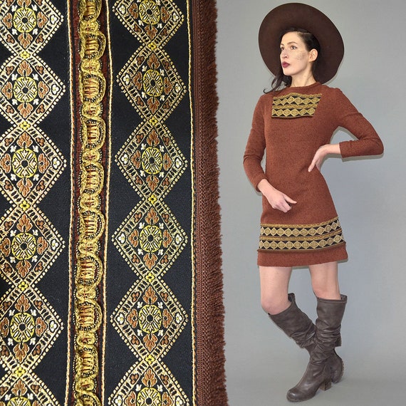 Vintage Fuzzy Wool Gobelin Tapestry Lurex Bouillo… - image 10