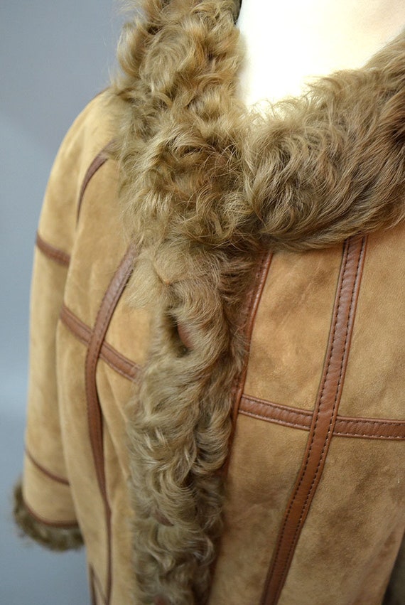 Vintage Shearling Curly Shaggy Lamb Fur Princess … - image 7