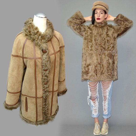 Vintage Shearling Curly Shaggy Lamb Fur Princess … - image 3