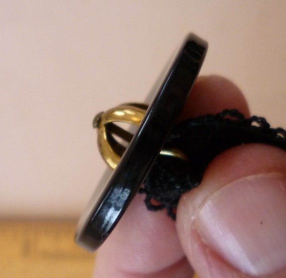 Man Bun Hair Tie Bakelite With Brass Birdcage Center Etsy