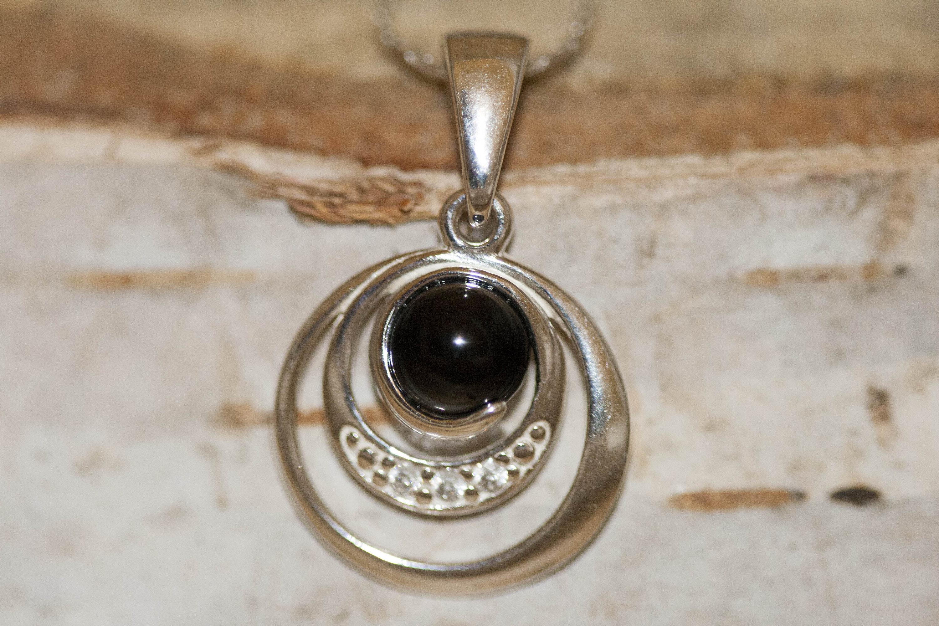 Stunning Whitby Jet Pendant. Sterling Silver Necklace, Original British jewelllery. Contemporary