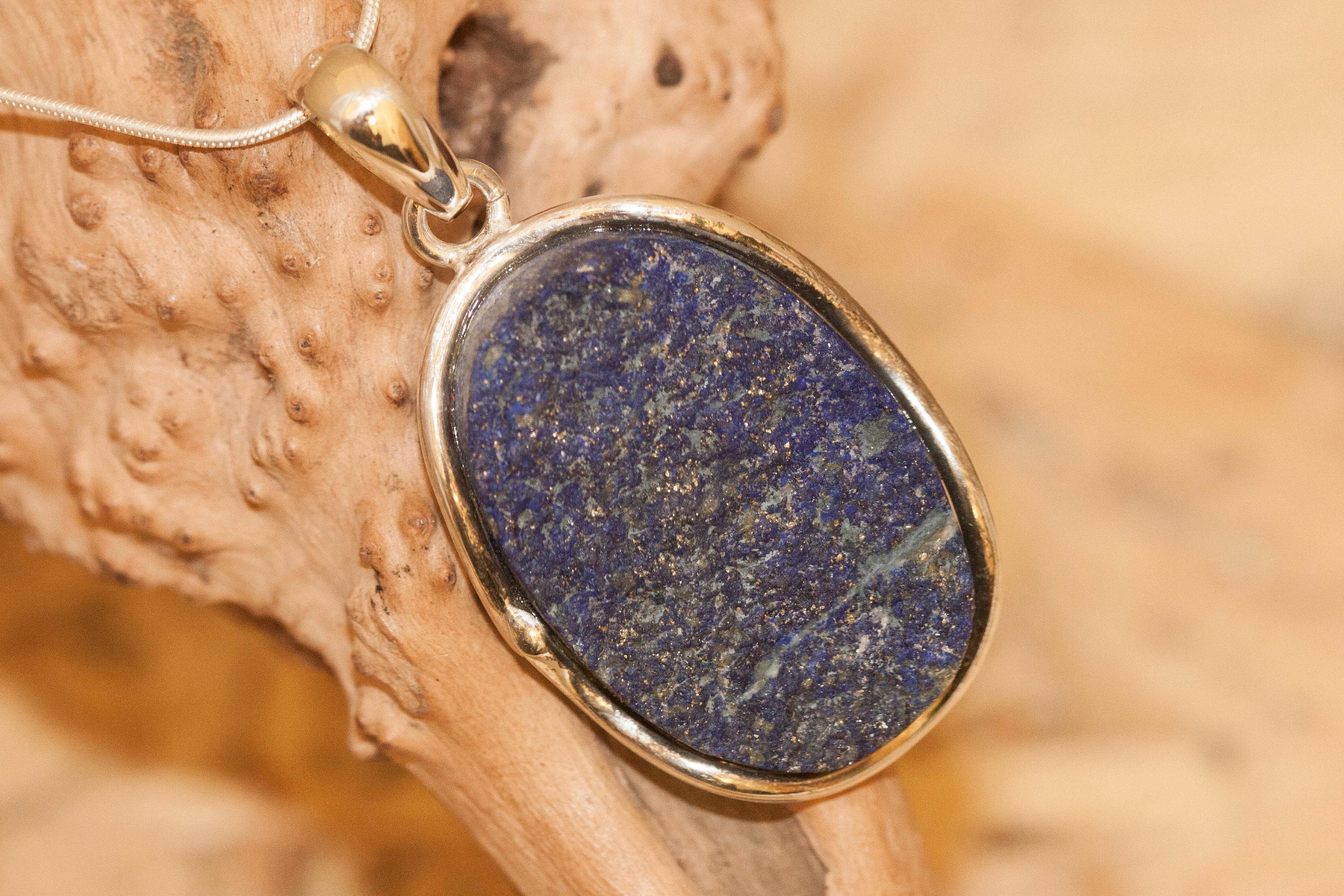 Lapis Lazuli Pendant fitted in Sterling Silver setting. Lapis Lazuli
