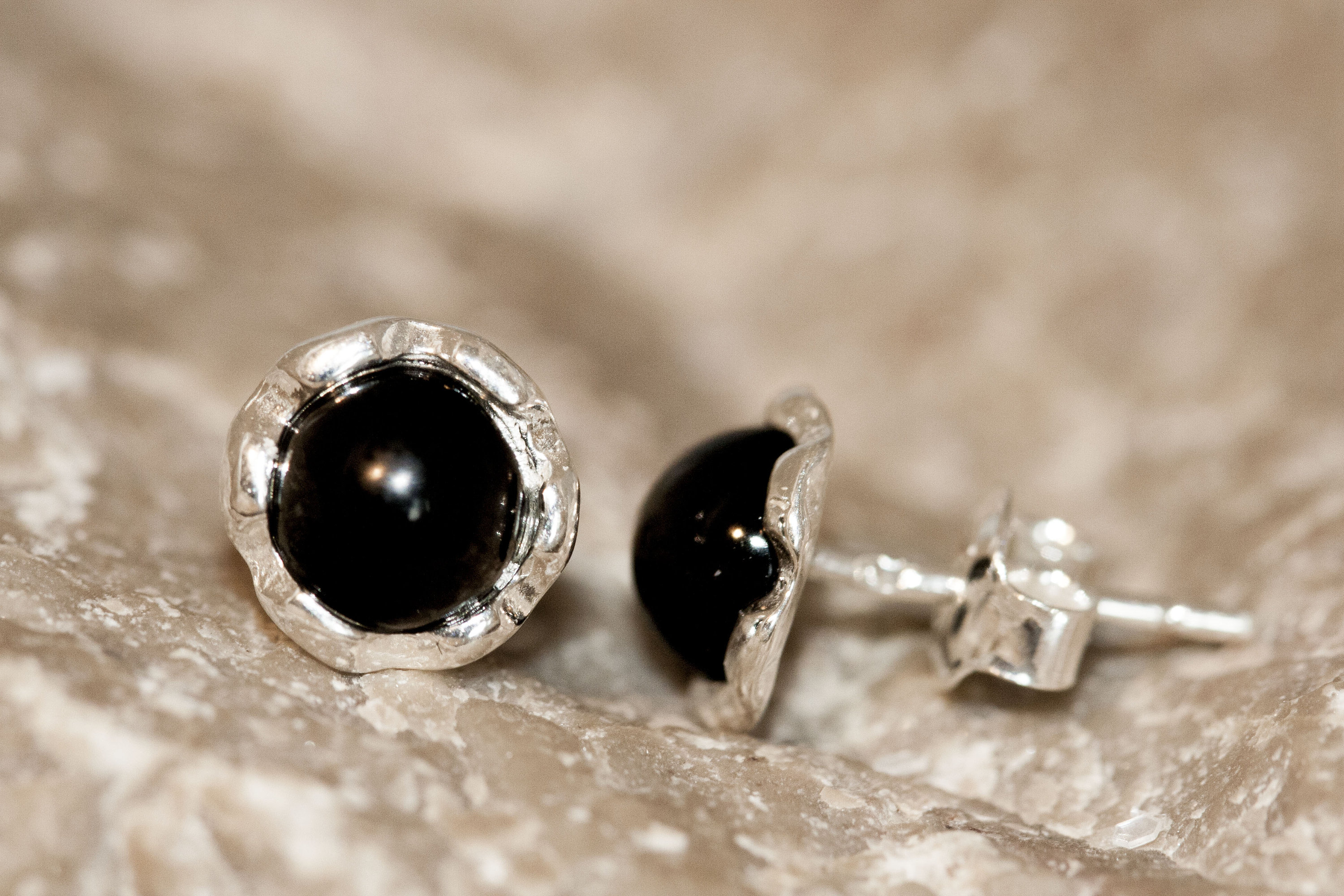 Whitby Jet Earrings. Sterling Silver Earrings, British jewellery