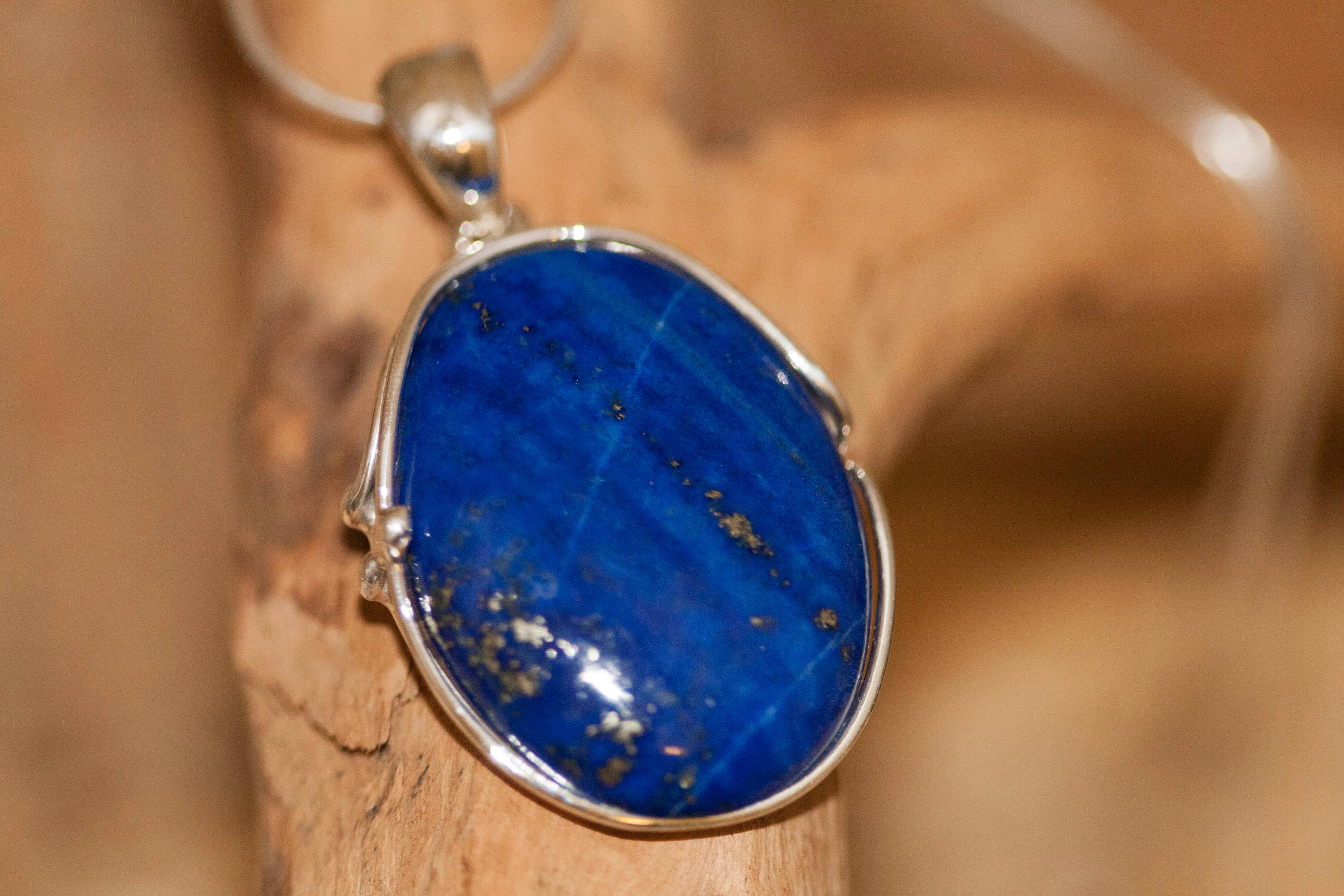 Amazing Lapis Lazuli Pendant Fitted In Sterling Silver Setting Lapis