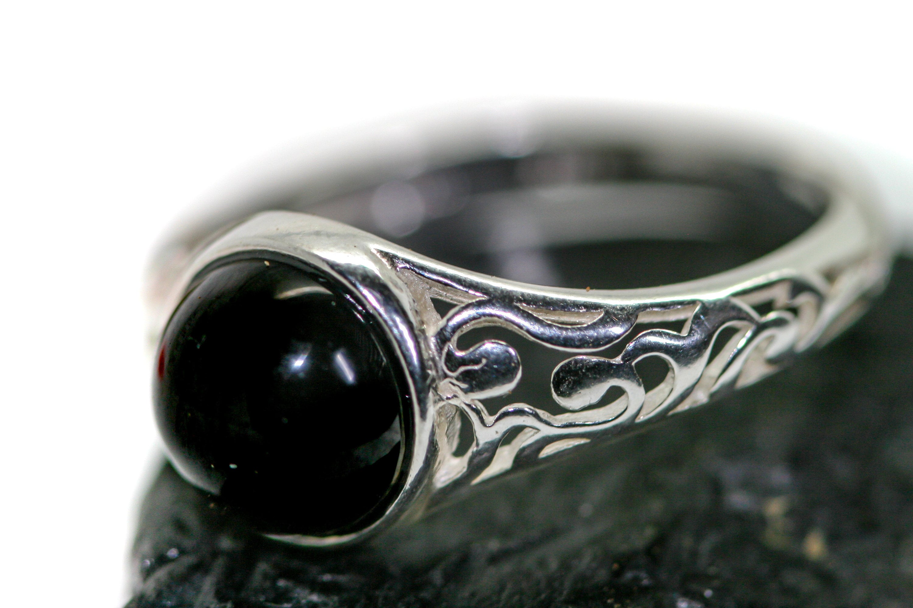 Splendid Whitby Jet Ring. Sterling Silver Ring Original Etsy UK