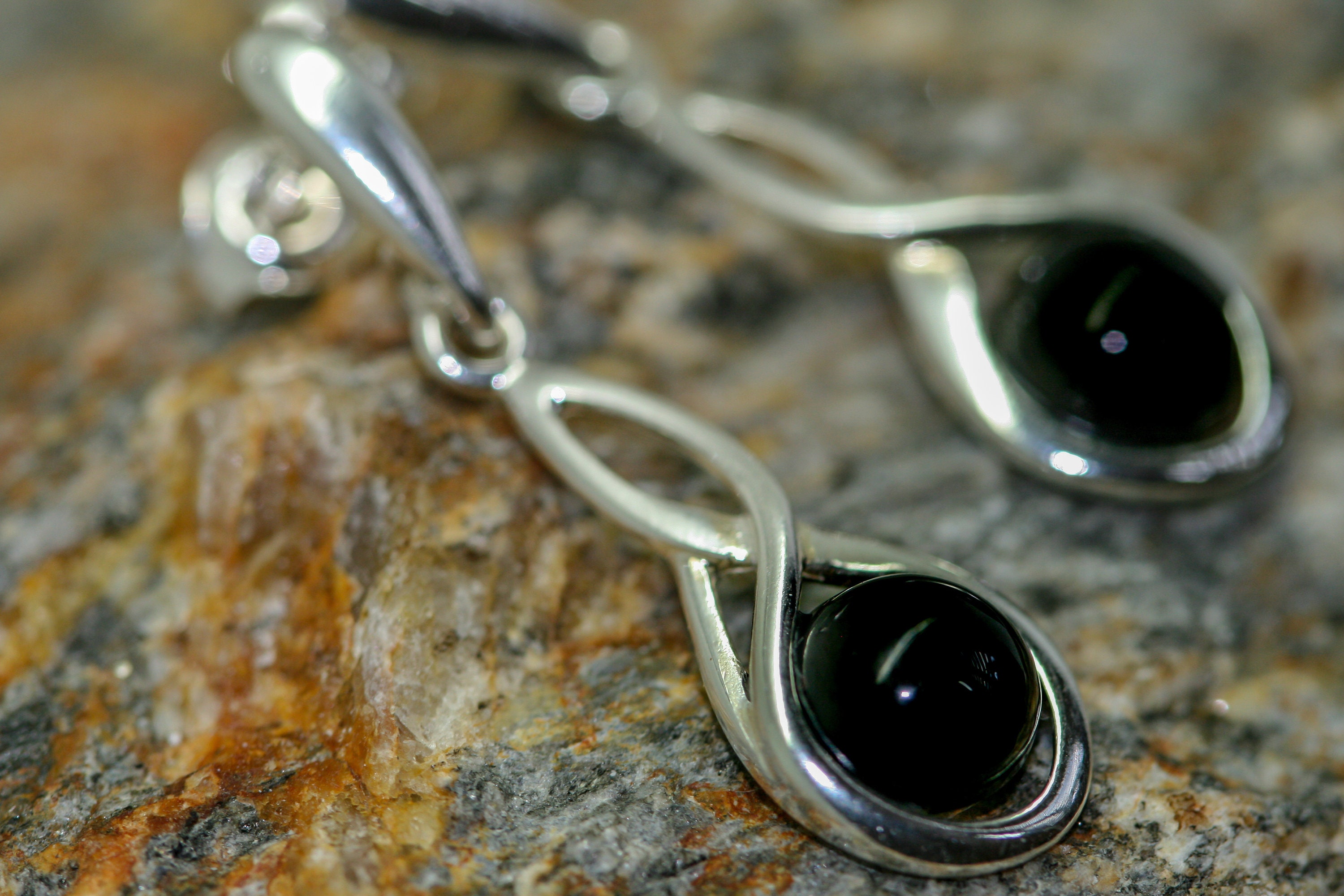 Whitby Jet Earrings. Sterling Silver Earrings, British jewellery ...