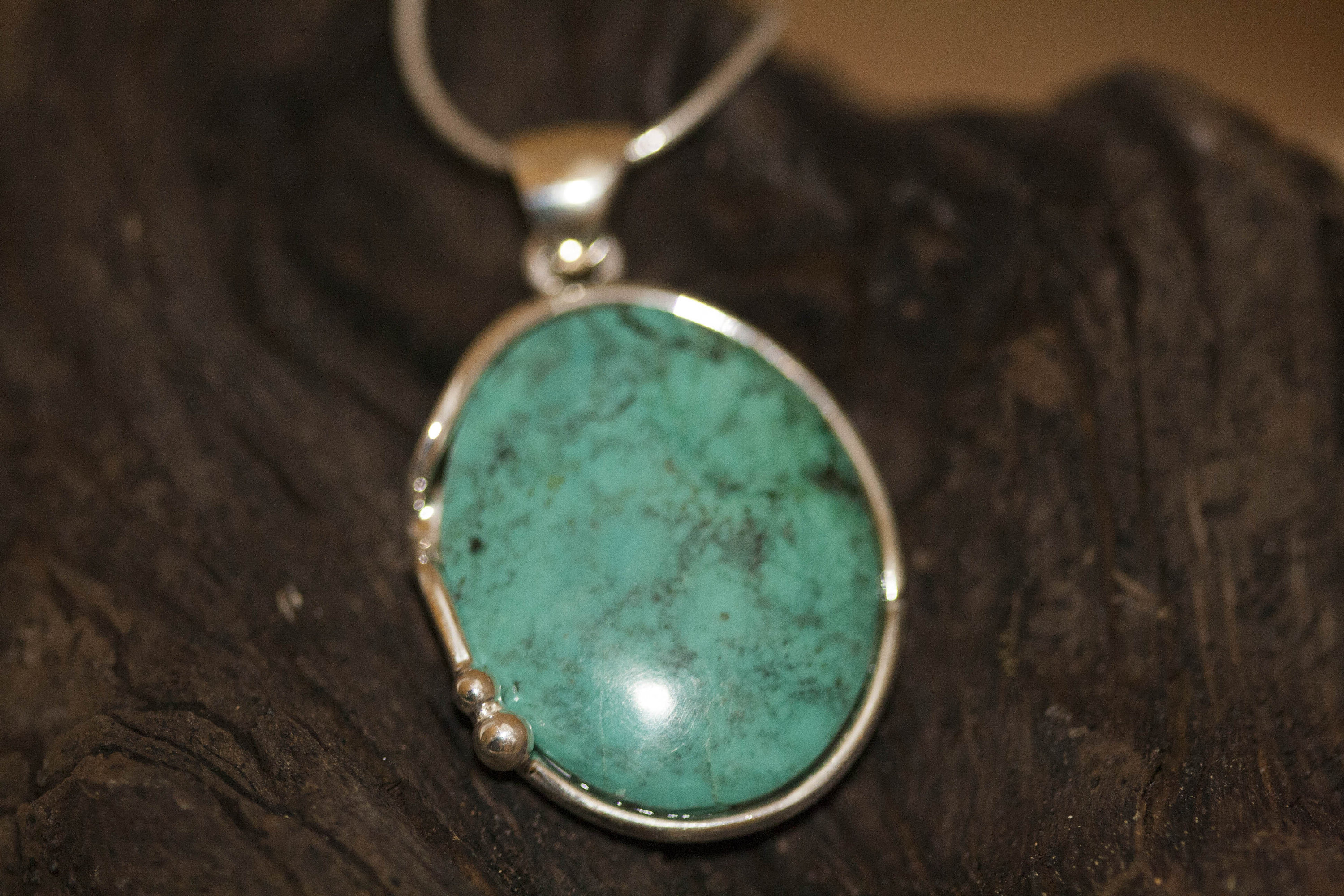 Amazing Turquoise Pendant fitted in Sterling Silver setting. Turquoise