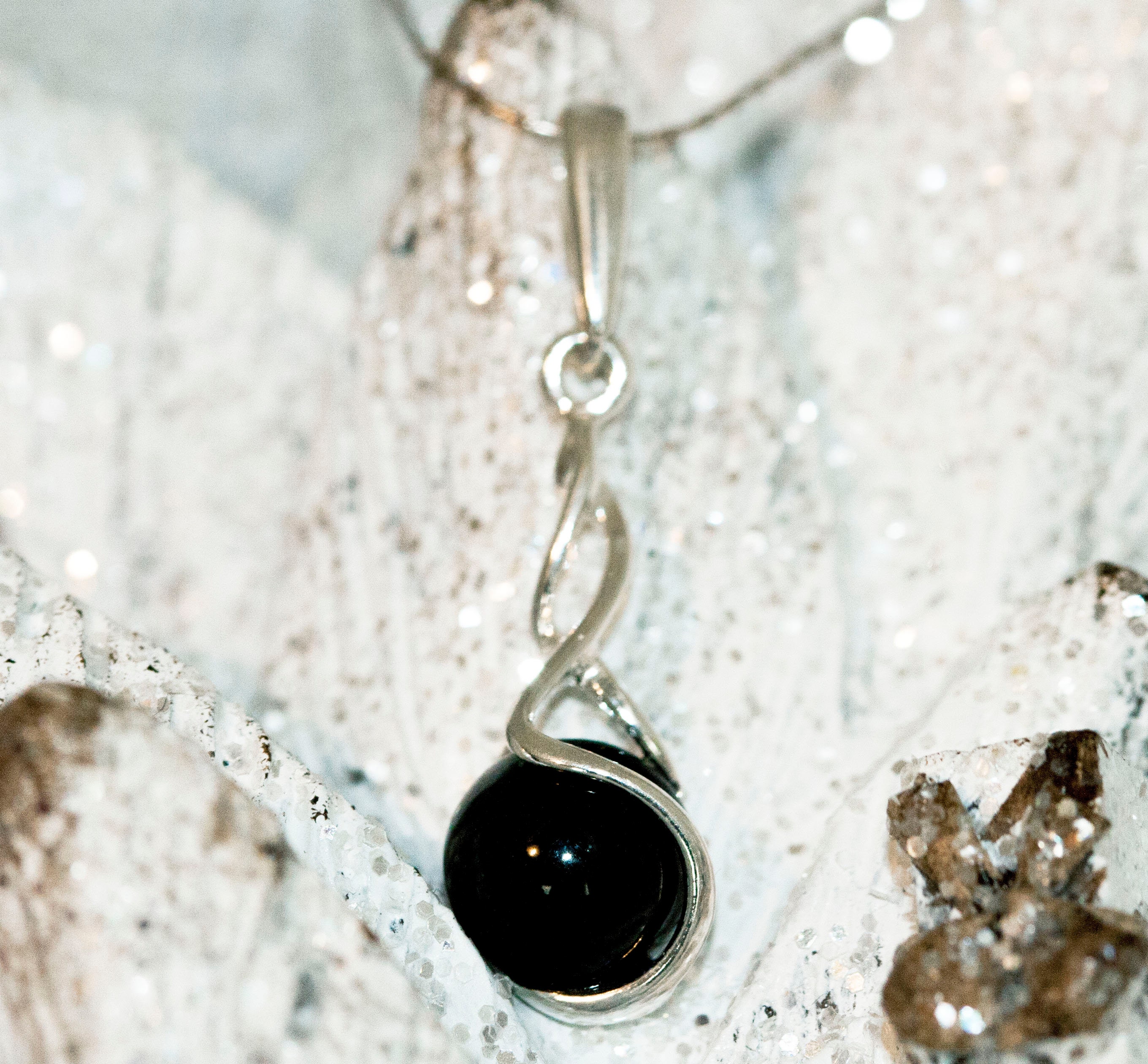 Stunning Whitby Jet Pendant. Sterling Silver Necklace, Original British ...