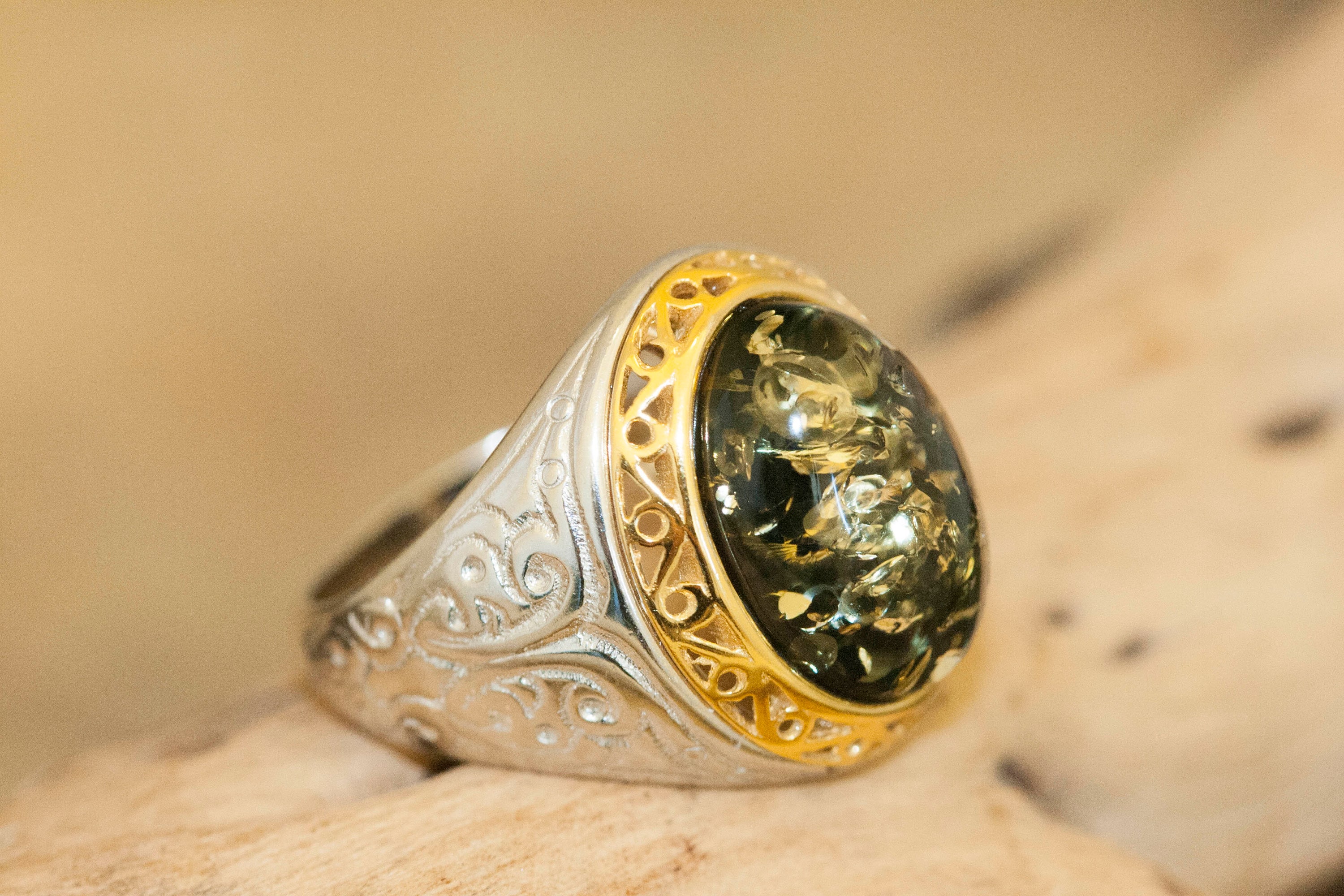 Amber & Gold ring Men ring Sterling silver Etsy Amber & Gold ring Men ring Sterling silver Etsy