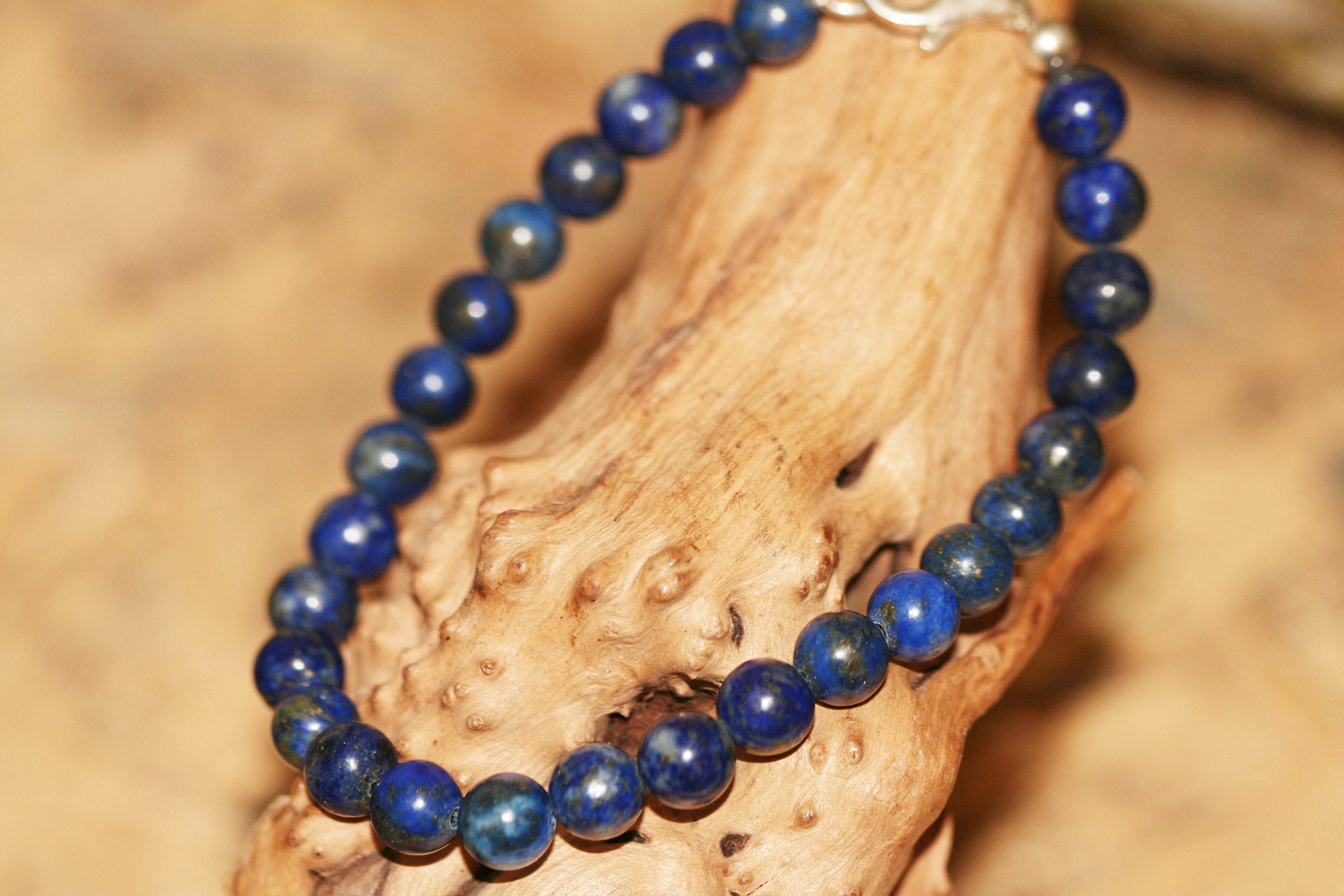 Lapis lazuli bracelet, Man jewelry, Beads bracelet. Unisex. Summer