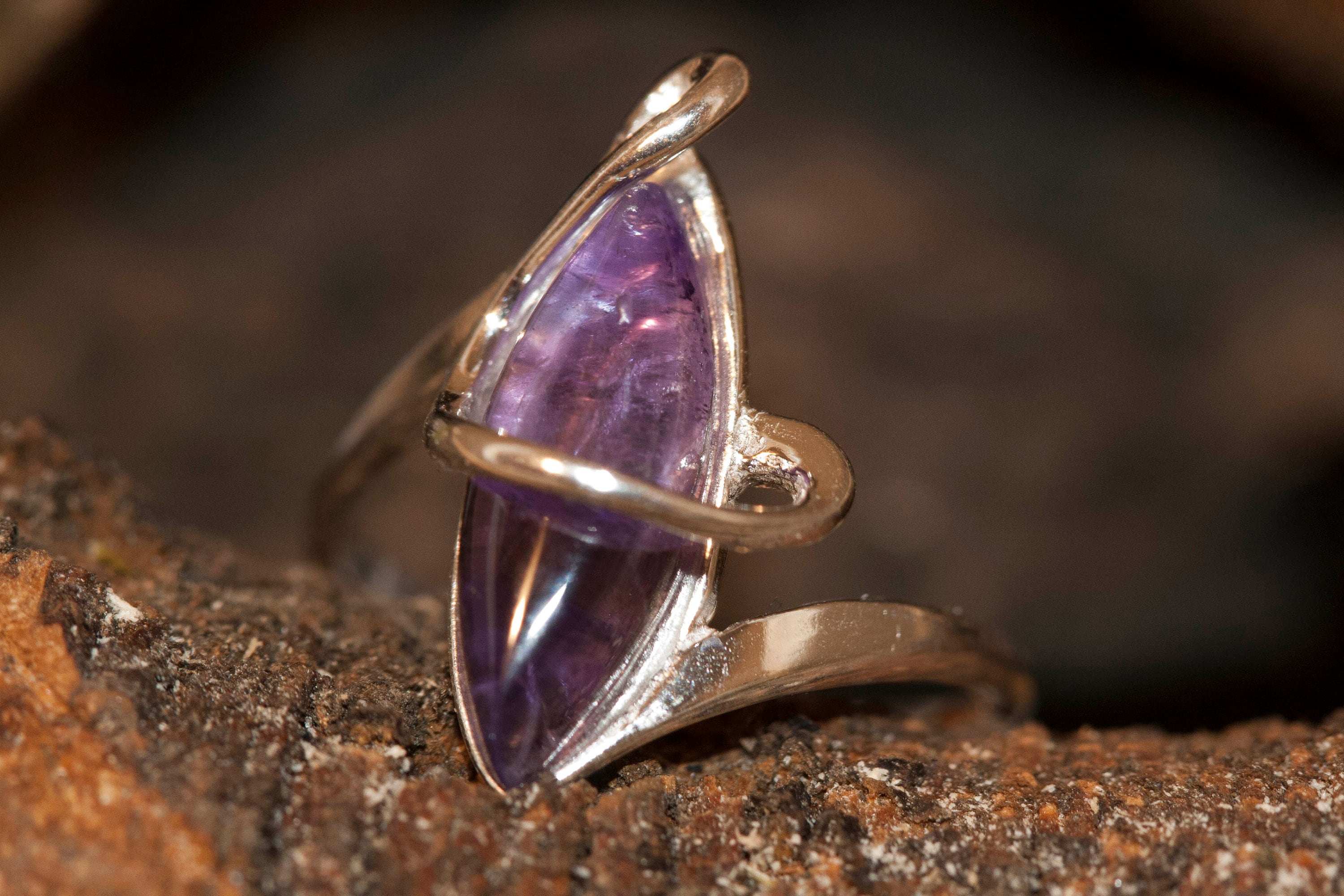 Amethyst ring. Amethyst & sterling silver, unique ring, statement ring