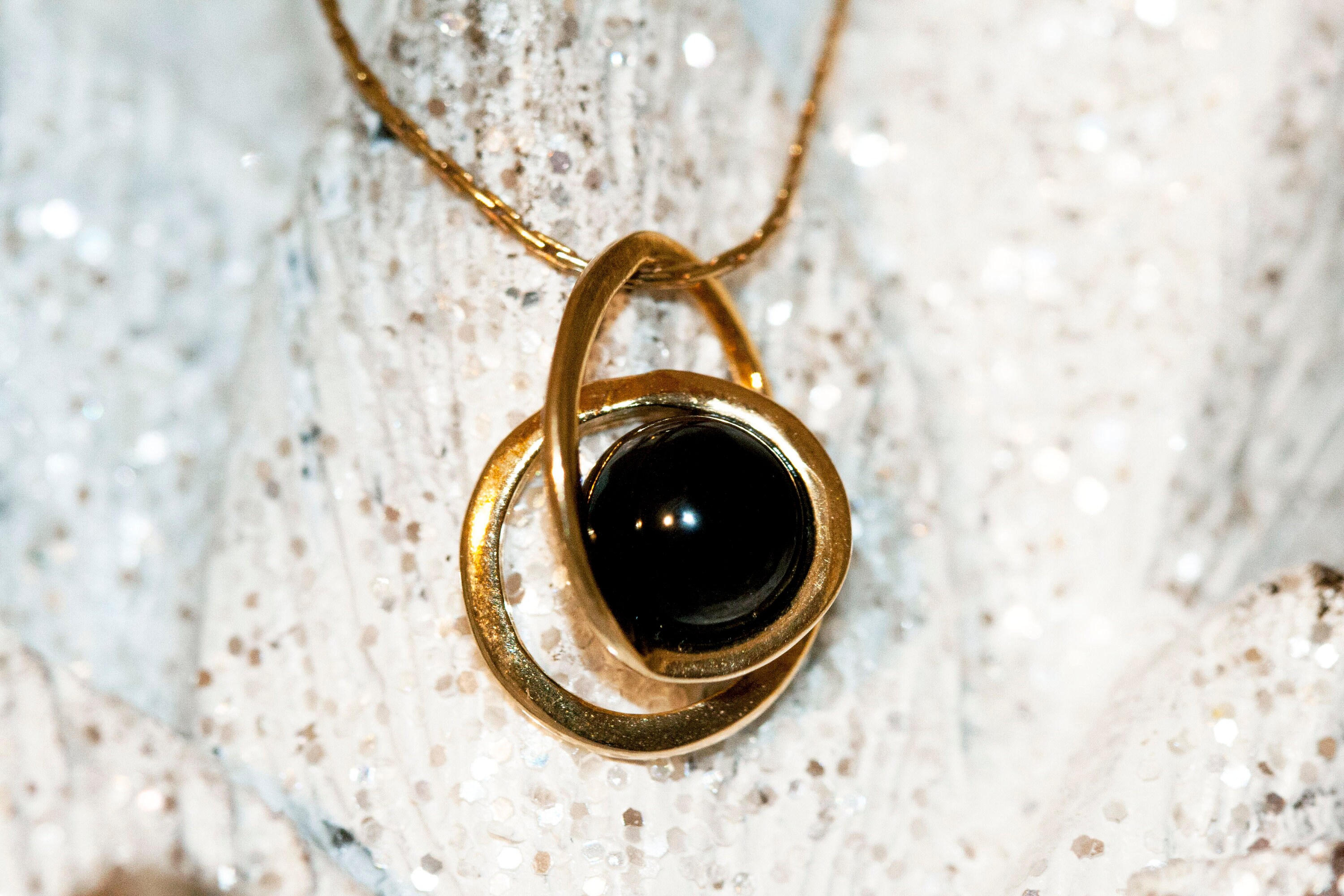 Whitby jet & Gold. Whitby jet pendant, gold necklace. Perfect gift for