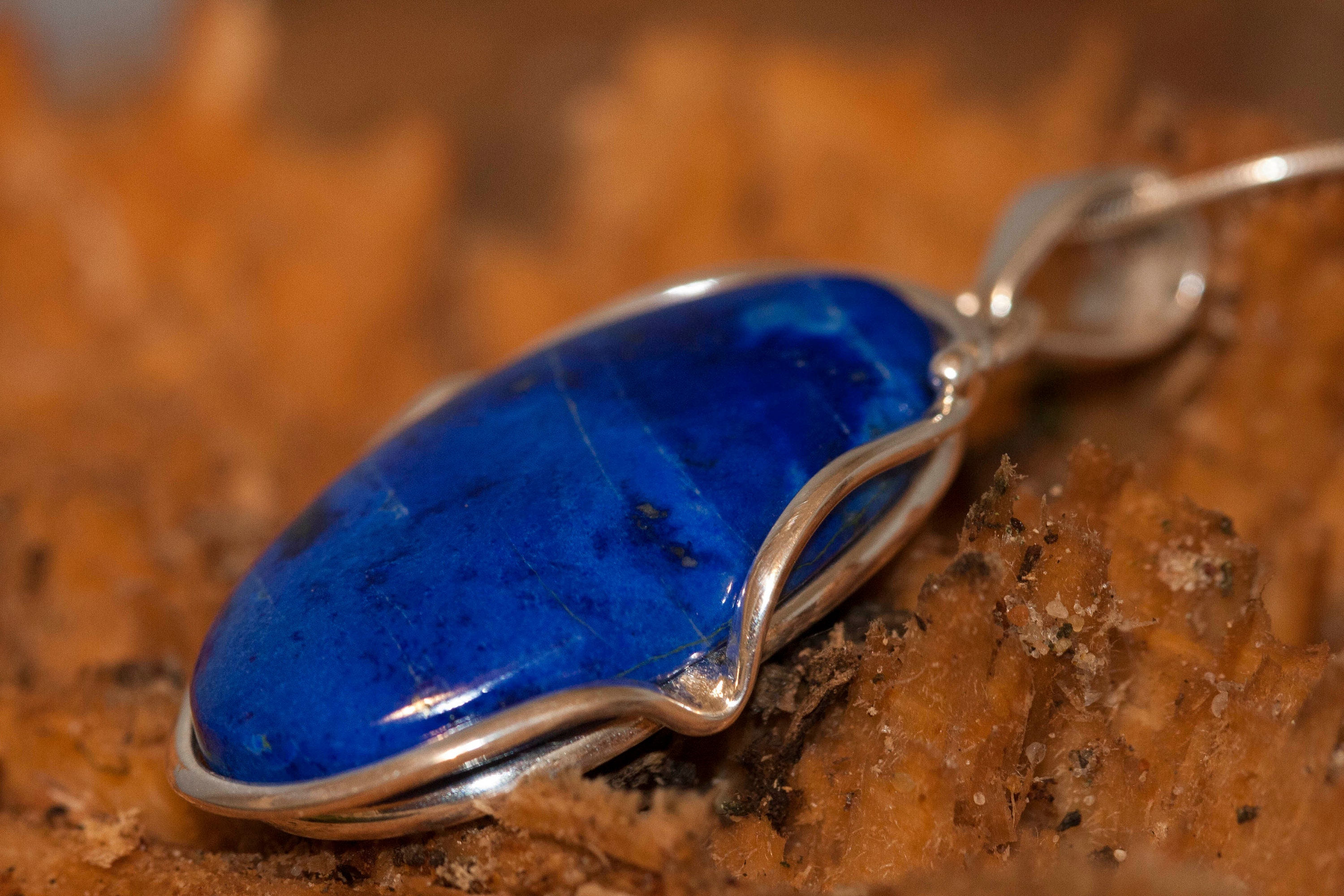 Amazing Lapis Lazuli Pendant Fitted In Sterling Silver Setting Lapis