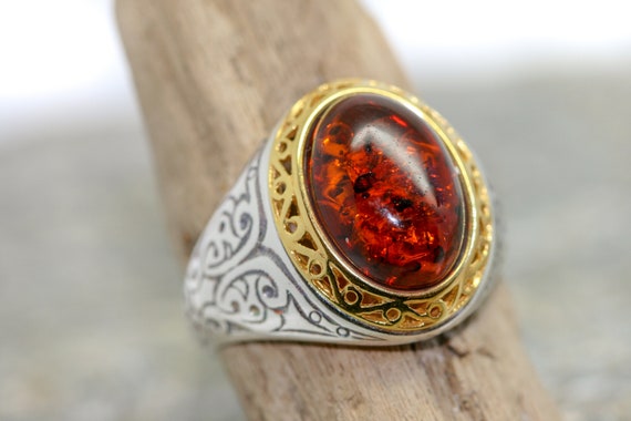 Amber signet hotsell ring