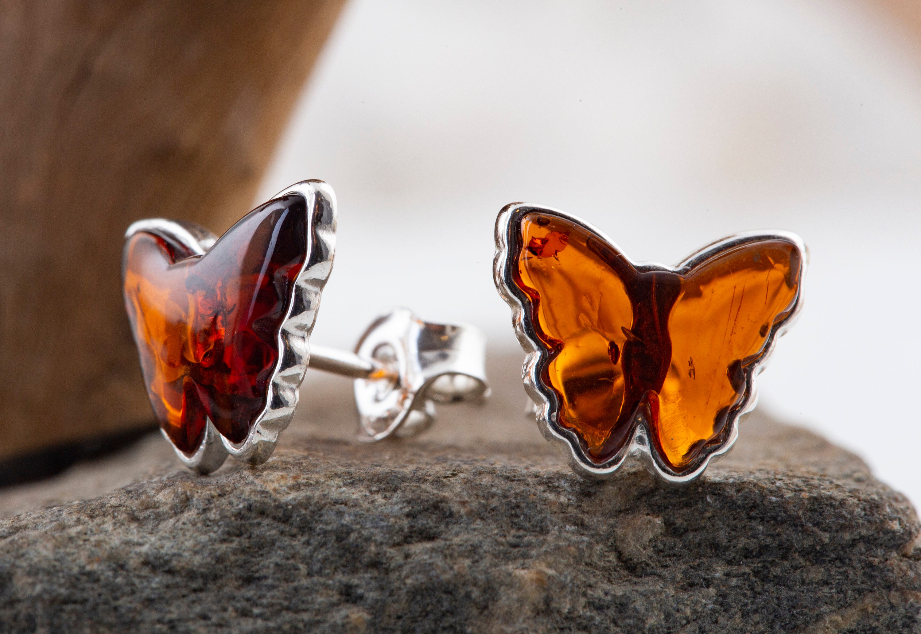 Amber Butterfly Studs Amber Butterfly Studs