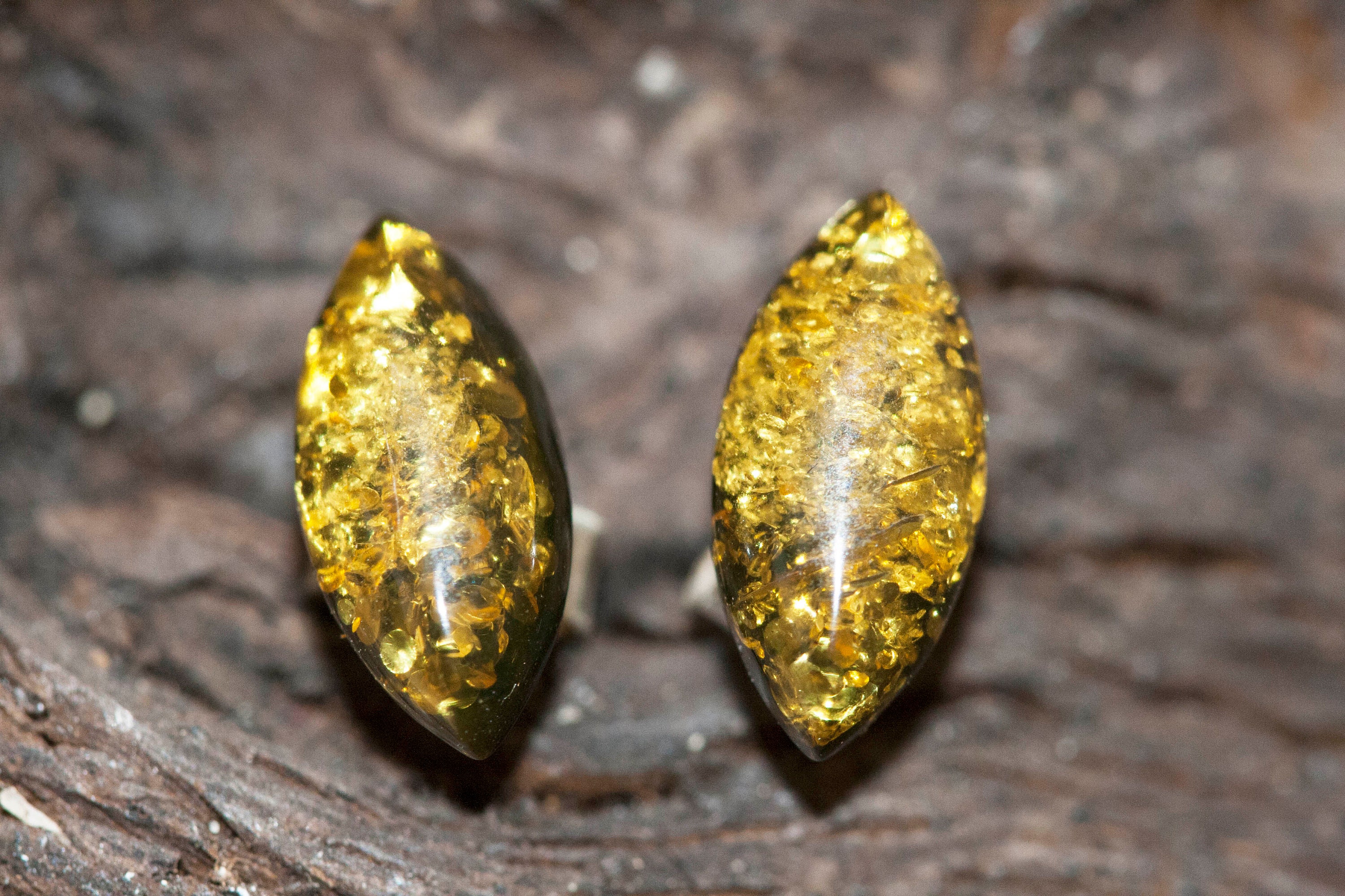 Green Amber studs earrings. Plain studs. Perfect gift. Amber jewelry