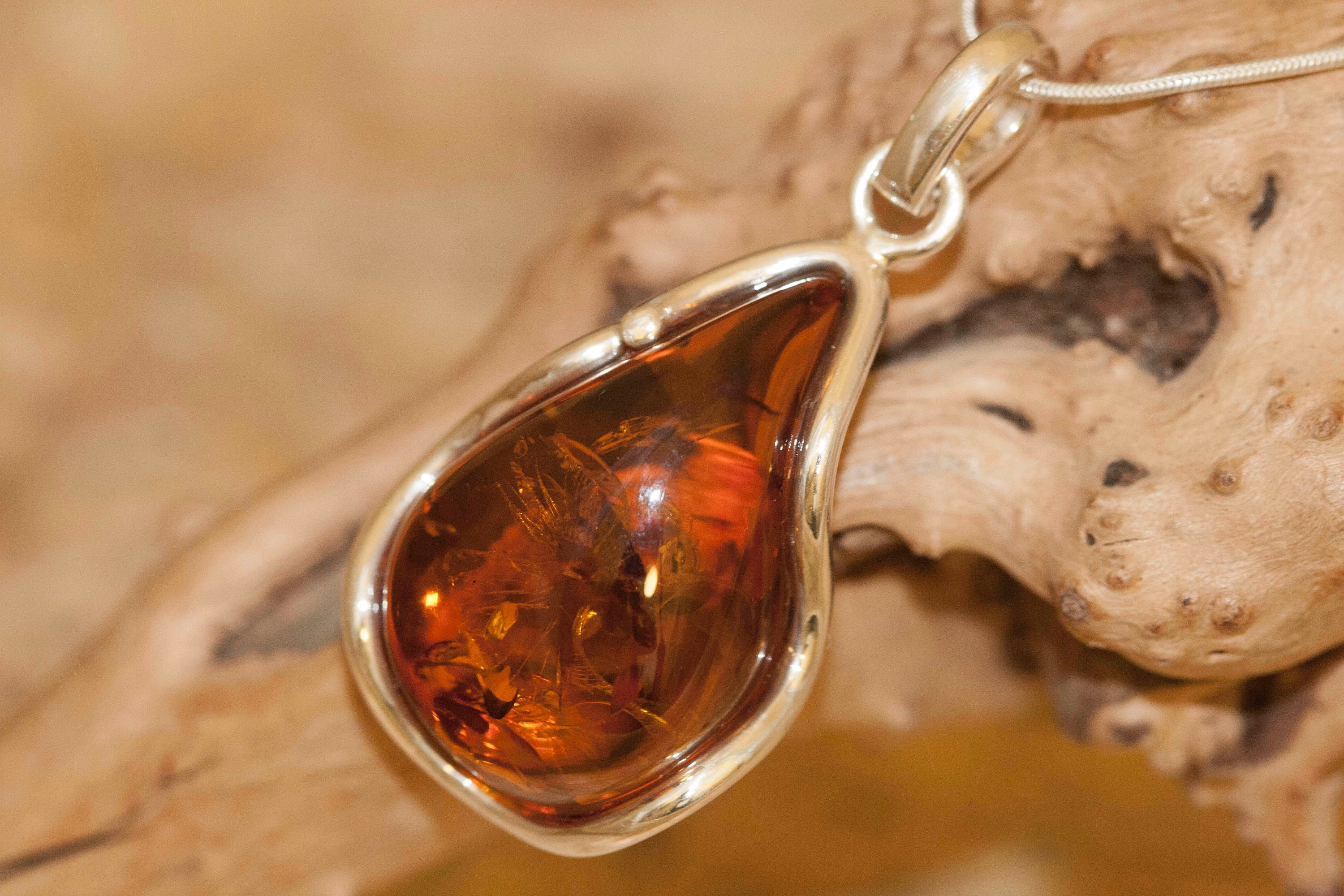 Amber Pendant In Sterling Silver Amber Necklace Silver Pendant