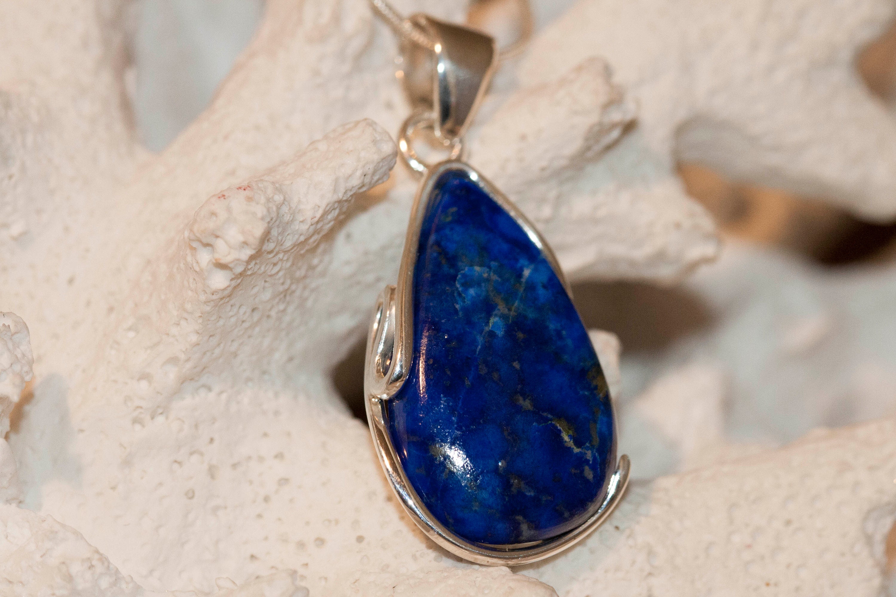 Amazing Lapis Lazuli Pendant fitted in Sterling Silver setting. Lapis
