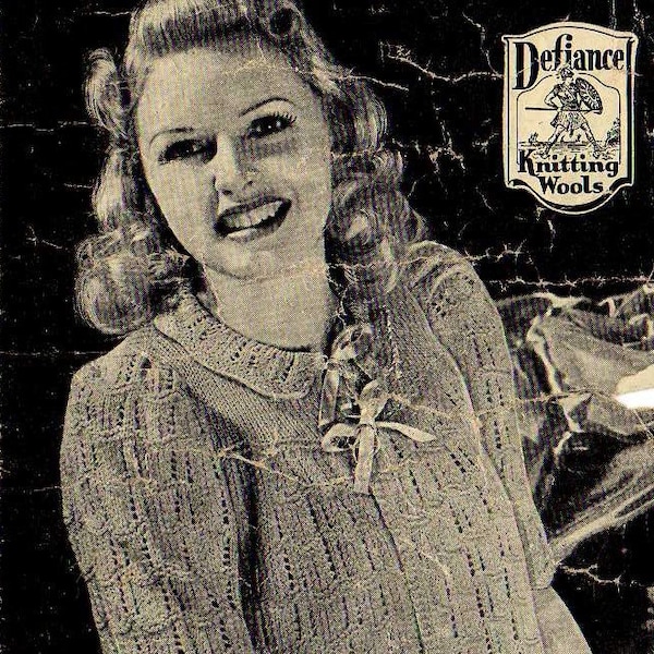 PDF A4/Letter Vintage Bedjacket Ladies Knitting Pattern 44- 46" bust, approx size 20