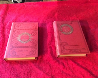 Two Vintage Hardback Fiction Books In French Librairie Hachette