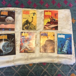 Lote de siete revistas analógicas de ciencia ficción, ediciones de 1973