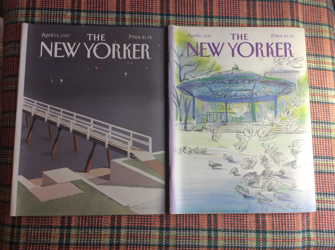Lot of Two Vintage the New Yorker Magazines April 1987 Etsy