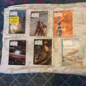 Lote de seis revistas analógicas de ciencia ficción, ediciones de 1968