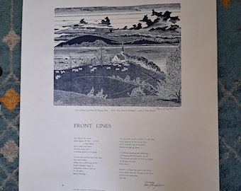 Santa Cruz Pogonip 1978 &quot; The Coast of California &quot; Signed Print by Tom Killion & Poem Signed by Gary Synder