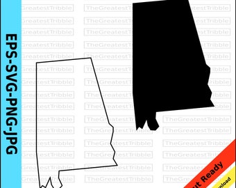 Alabama State Map svg png jpg eps Vector Graphic Clip Art Alabama Outline Alabama Silhouette Alabama Cricut Alabama Cut File Alabama Vector