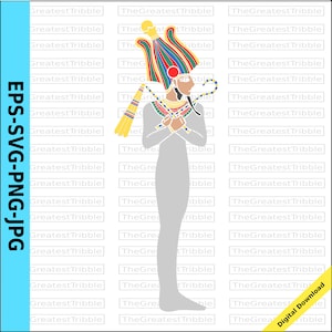 Osiris Egyptian God Clip Art SVG PNG JPG Vector Graphic Clip Art Egypt Art Flat Design
