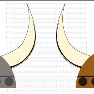 Viking Helmet Front SVG PNG JPG Vector Graphic Clip Art Color Outline image 3