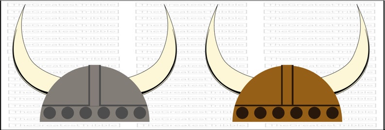 Viking Helmet Front SVG PNG JPG Vector Graphic Clip Art Color Outline image 3