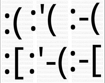 Sad Frown Emoticon Emoji SVG PNG JPG Vector Graphic Clip Art Sad Face Frowny Face