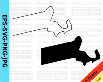 Massachusetts State Map svg png jpg eps Vector Graphic Clip Art Massachusetts Outline Massachusetts Cut File Massachusetts Silhouette