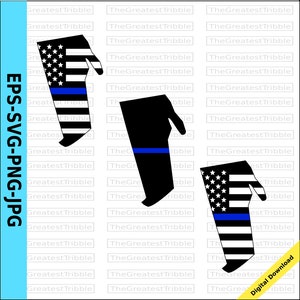 Rhode Island Thin Blue Line Flag Clip Art (SVG, PNG, JPG)