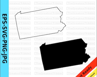 Pennsylvania State Map svg png jpg eps Vector Graphic Clip Art Pennsylvania State Outline Pennsylvania Silhouette