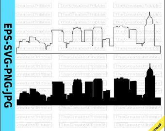 Tuscaloosa City Skyline Silhouette Tuscaloosa City Skyline Outline eps svg png jpg Vector Graphic Clip Art Tuscaloosa Alabama Silhouette