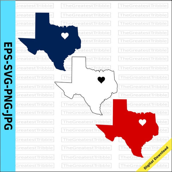 Texas Dallas Heart Map Texas Fort Worth Heart svg png jpg eps Vector Graphic Clip Art DFW Heart Ft. Worth Heart