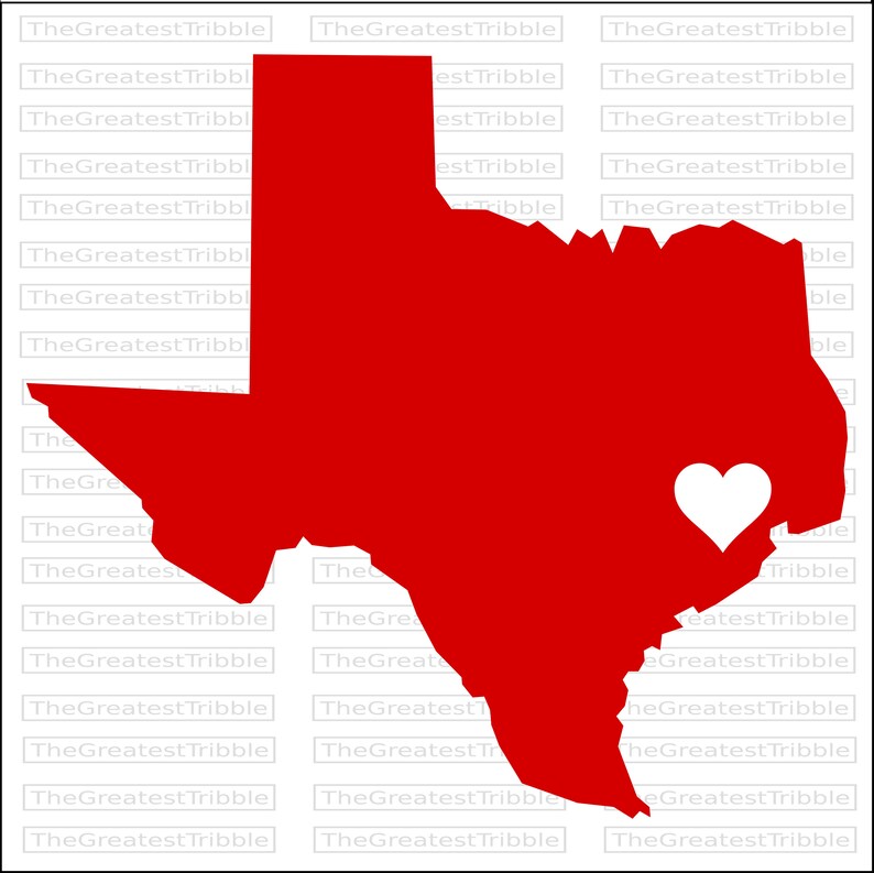 Texas Houston Heart Map Svg Png Jpg Eps Vector Graphic Clip Etsy