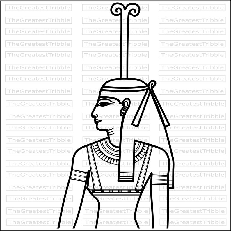 Meskhenet Egyptian God Bust Clip Art svg png jpg eps Vector | Etsy