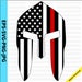 Spartan Helmet Front Thin Red Line USA Flag American Flag eps svg png jpg Vector Graphic Clip Art Support Our Firefighters