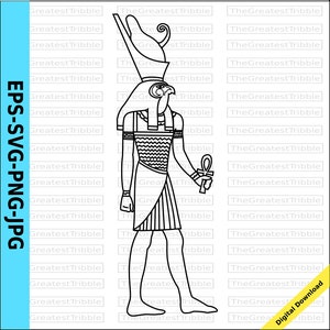 Horus Egyptian God Clip Art svg png jpg eps Vector Graphic Clip Art Egypt Art Coloring Page image 1