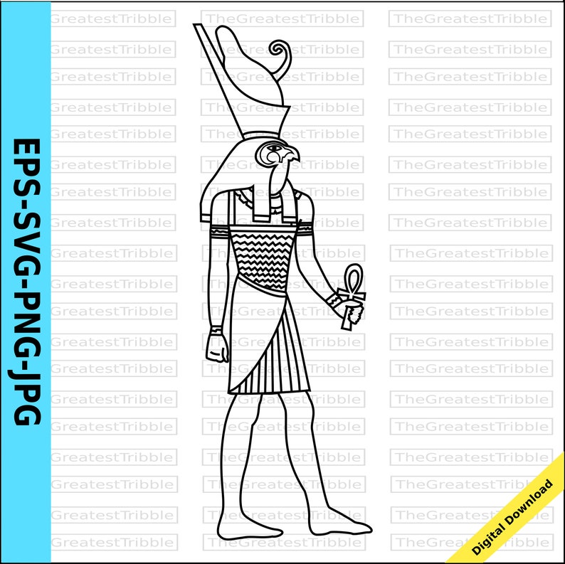 Horus Egyptian God Clip Art svg png jpg eps Vector Graphic Clip Art Egypt Art Coloring Page image 1