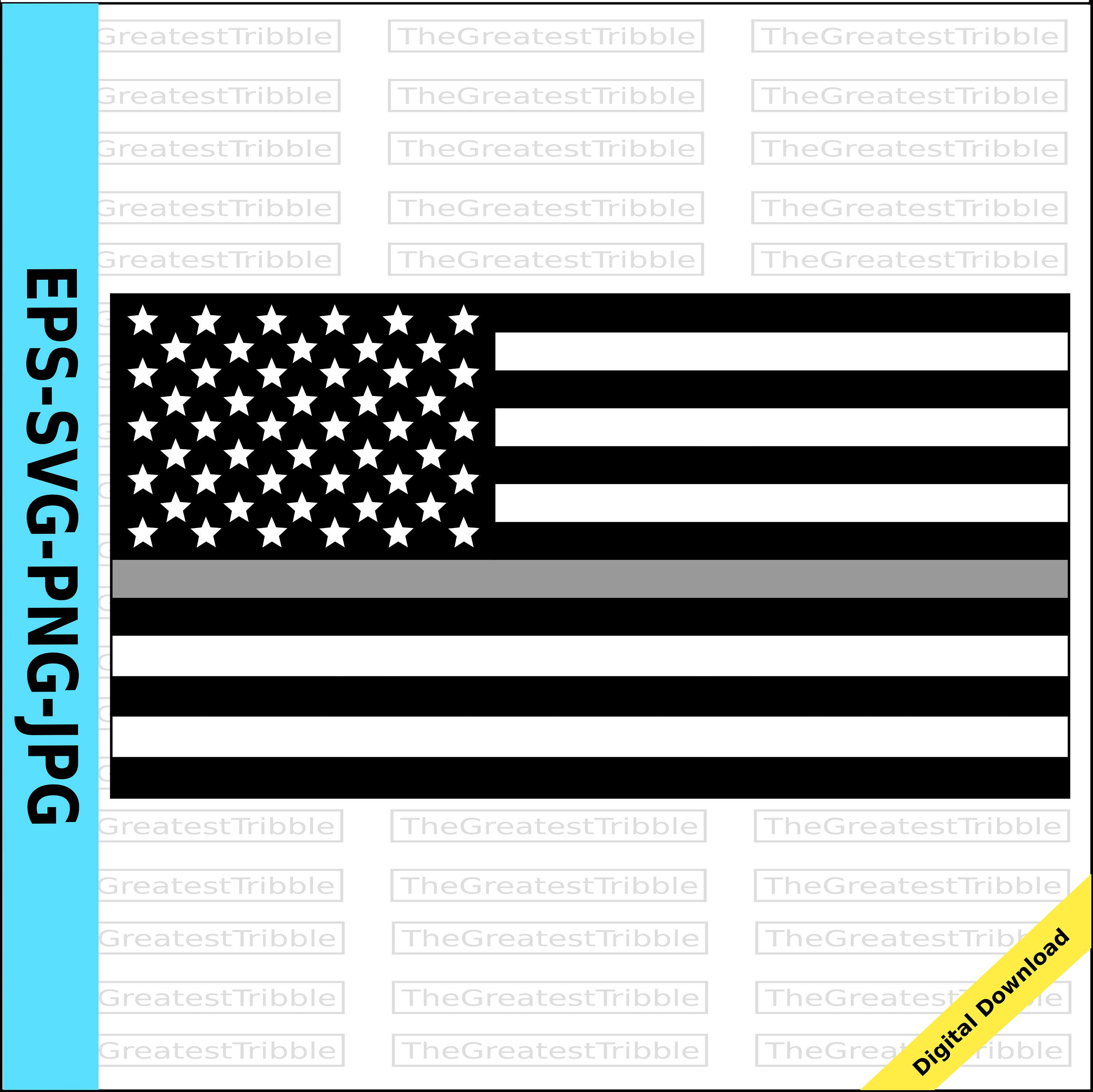 Download Thin Silver Line United States Flag eps svg png jpg Vector ...