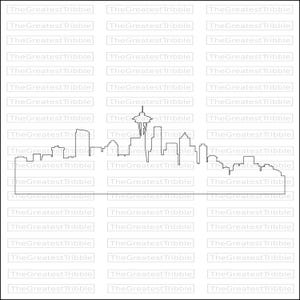 Seattles silhuett, vektorgrafik clipart (digital nedladdning) bild 3