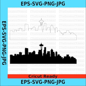 Seattles silhuett, vektorgrafik clipart (digital nedladdning) bild 1