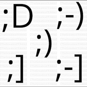 Wink Emoticon Emoji SVG PNG JPG Vector Graphic Clip Art  Wink Face Emoticon
