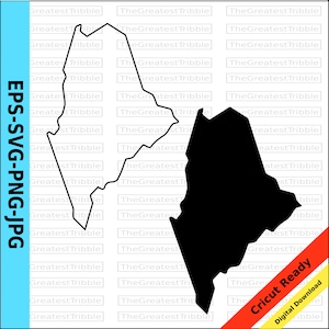 Maine Outline Maine Silhouette Maine State Map eps svg png jpg Maine Vector Clip Art Maine Cricut Maine State Map Vector